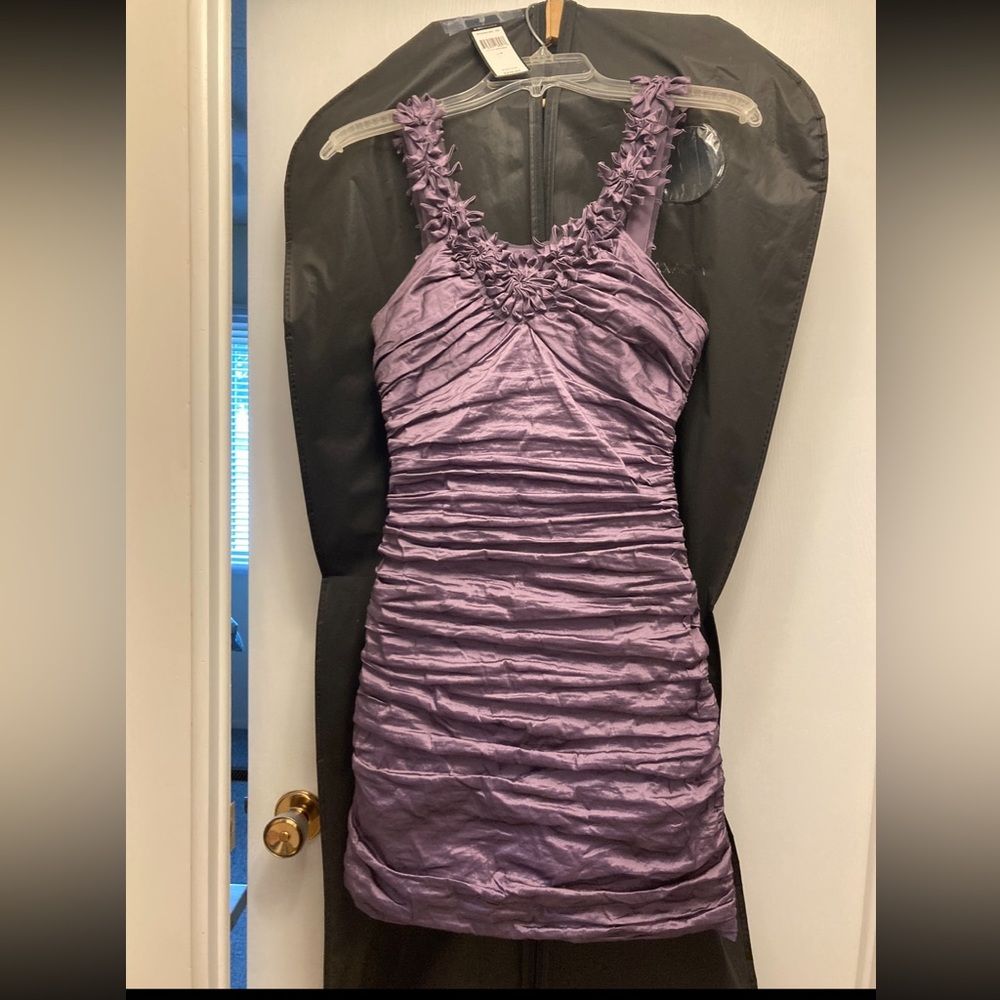 BCBGMaxAzria Purple Ruched Dress